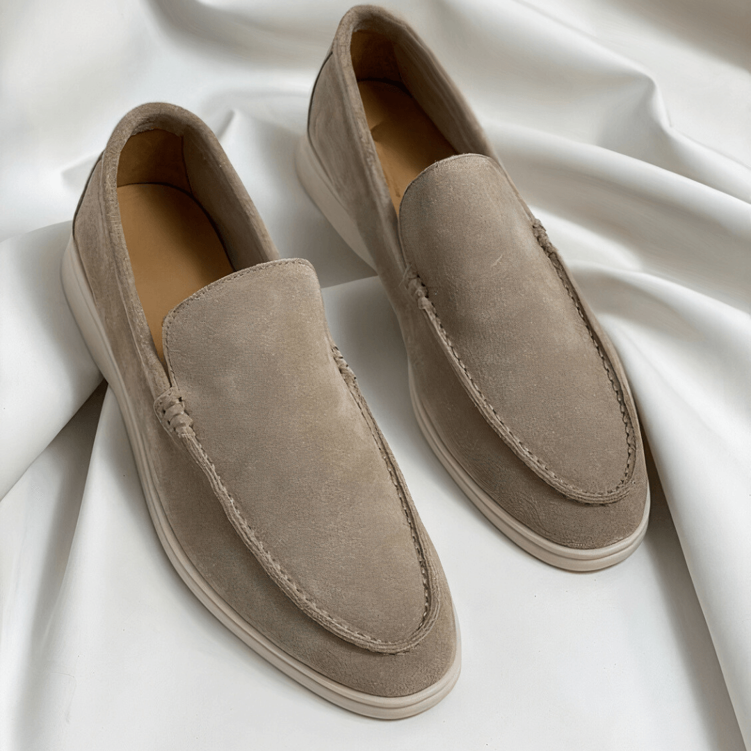 Men's Suede Slip-On Loafers with Cushioned Sole