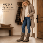 Wearbella Slouchy Mid-Calf Boots with Adjustable Buckle Strap for Women