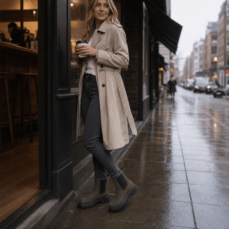 Wide-Fit Chelsea Boots with Stretch Side Panels for Women