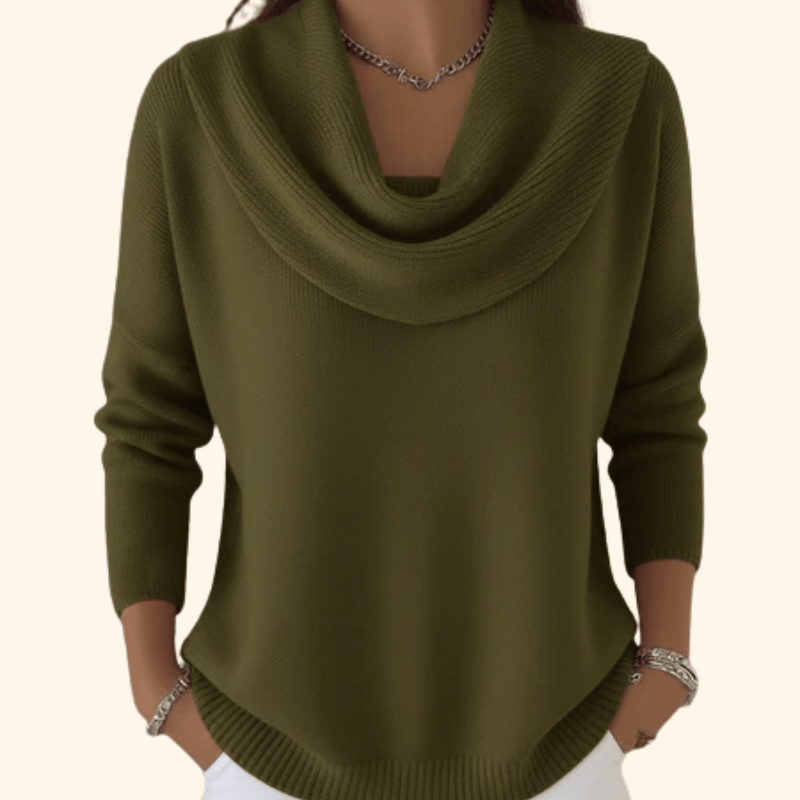 Vânia Cowl-Neck Ribbed Women's Knitted Jumper