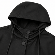 Hooded Midi Coat with Drawstring Waist for Women