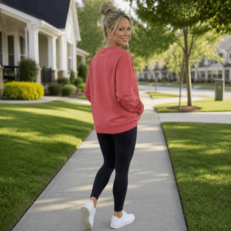 Oversized Kangaroo Pocket Fleece Sweatshirt with Crew Neck