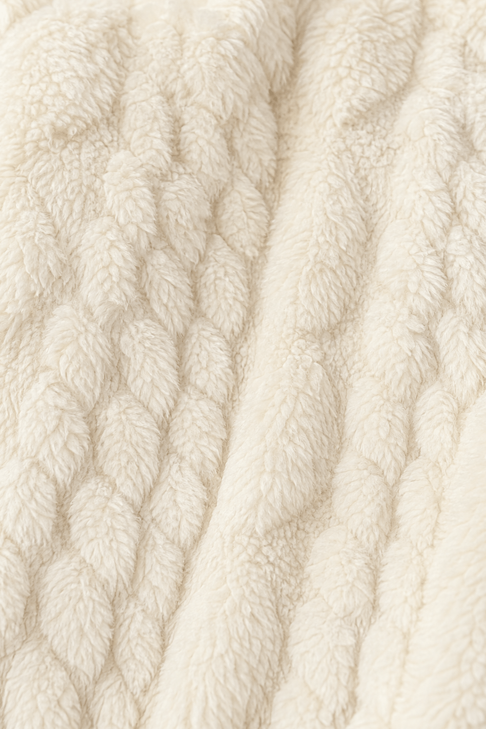 Cable-Knit Textured Hooded Longline Coat with Button Hems