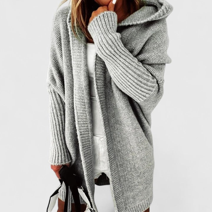 Rosalynne Oversized Hooded Knit Women's Cardigan with Longline Fit