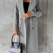Jolie Double-Breasted Longline Women's Winter Coat with Tailored Lapels