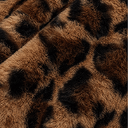 Women's Leopard Print Faux Fur Longline Coat with Open Front