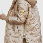 Lyzzandra Hooded Quilted Puffer Jacket with Zip Front