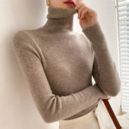 Camille Slim Fit Cashmere Blend Ribbed Turtleneck Jumper for Ladies