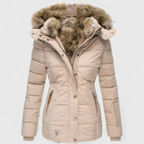 Veyzandra Faux Fur Hooded Padded Puffer Jacket for Women