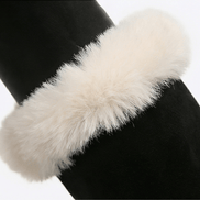 Fleece-Lined Knee High Boots for Women with Faux Fur Trim
