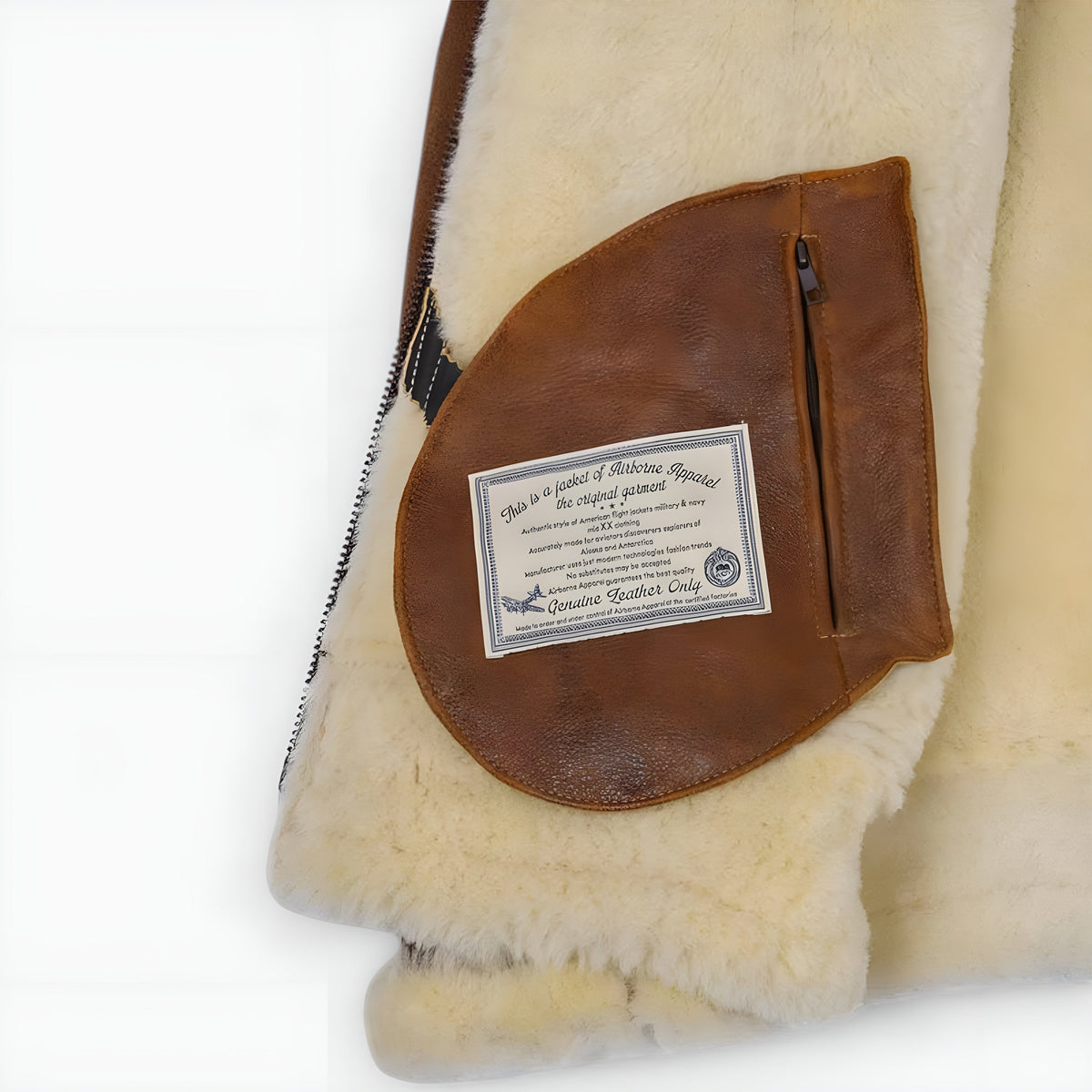Shearling-Lined Aviator Bomber Jacket with Fur Hood for Men