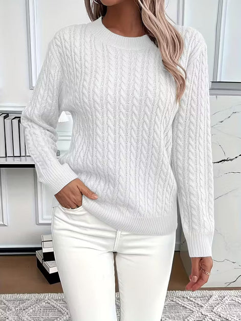 Ravae Cable-Knit Crew Neck Jumper for Women