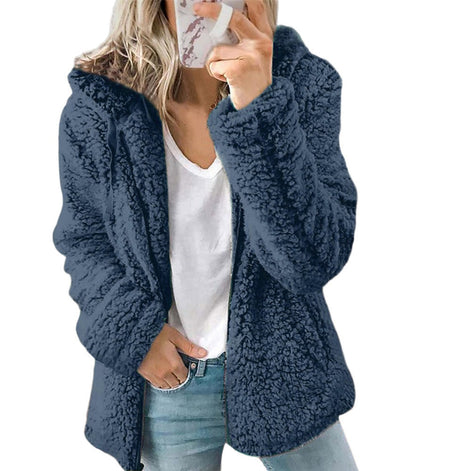 Women's Fleece Teddy Coat with Zip Pockets