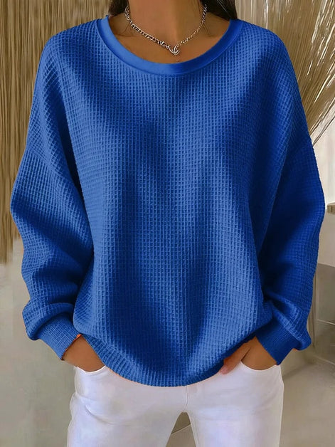 Lucille Oversized Waffle-Knit Women's Jumper with Dropped Shoulders