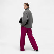 Women's Wool Turtleneck Knitted Jumper with Ribbed Roll Neck
