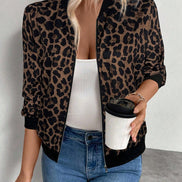 Nessa High-Neck Cropped Polyester Bomber Jacket for Women