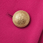 Women's Double-Breasted Structured Longline Wool-Look Coat with Gold Buttons
