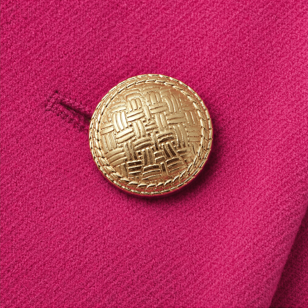 Women's Double-Breasted Structured Longline Wool-Look Coat with Gold Buttons