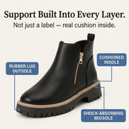 Strida Cushioned Platform Ankle Boots with Side Zip for Women