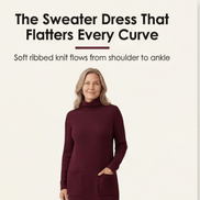 Velara Women's Turtleneck Knitted Jumper Dress with Pockets