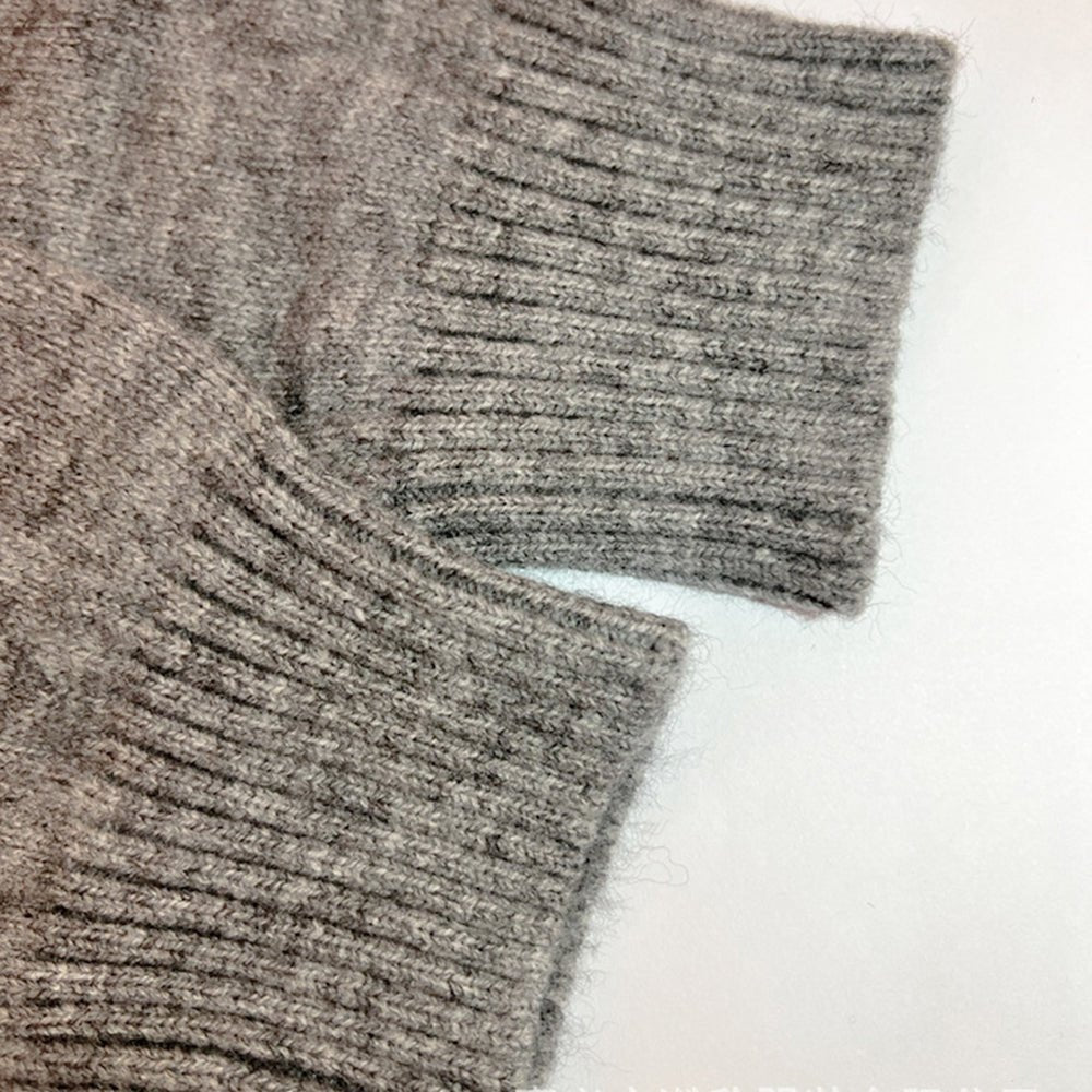 Audrey Hooded Longline Women's Knitted Cardigan with Striped Trim