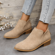 Riley Ankle Low Heel Slip On Womens Boots with Back Zip