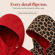 Reversible Leopard Print Hooded Coat for Women in Winter