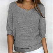 Jade Relaxed-Fit Batwing Sleeve Knitted Jumper for Women