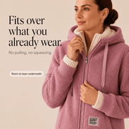 Odile Women's Hooded Fleece Teddy Coat with Zip Front