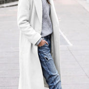 Angelika Oversized Lapel Long Wool-Blend Winter Coat for Women