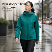 Women's Waterproof Hooded Windbreaker Rain Jacket with Vented Lining