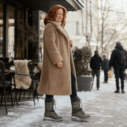 Women's Knit-Cuff Lace-Up Winter Boots with Buckle Strap