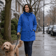 Waterproof Plush-Lined Hooded Jacket with Fleece Trim