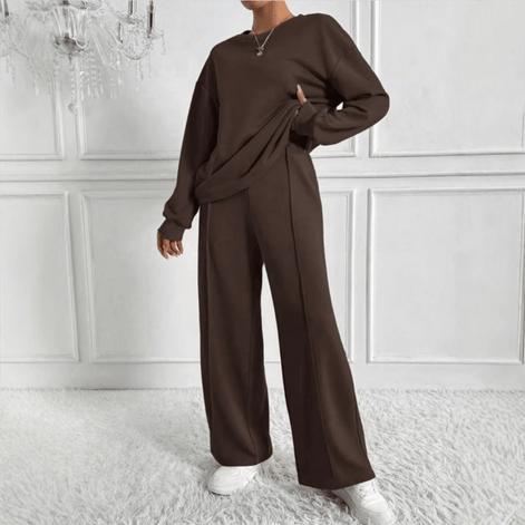 Ambra Long Sleeve Sweatshirt and Wide Leg Trouser Co-ord Set