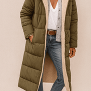 Sasha Faux Shearling-Lined Longline Winter Coat for Women