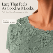 Lace Bodice Chiffon Women's Midi Dress with Ruffle Skirt