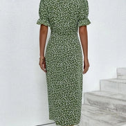 Floral Wrap Midi Dress for Wedding Guest and Christmas Party Wear