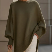 Emma Oversized Asymmetric Hem Wool Blend Women's Knitted Jumper