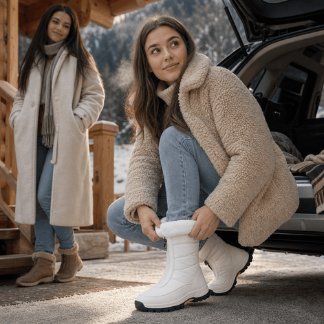Snowlina Plush-Lined Mid-Calf Zip-Up Winter Boots for Women