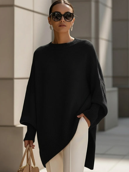 Emma Oversized Asymmetric Hem Wool Blend Women's Knitted Jumper