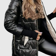 Lyzzandra Hooded Quilted Puffer Jacket with Zip Front