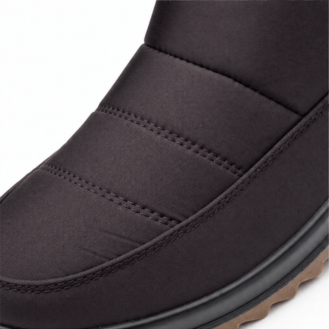 Faux Fur-Lined Waterproof Slip-On Ankle Boots for Women in Winter