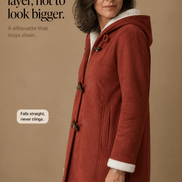 Women's Hooded Faux Suede Toggle Coat with Plush Sherpa Lining