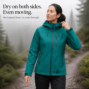 Women's Waterproof Hooded Windbreaker Rain Jacket with Vented Lining