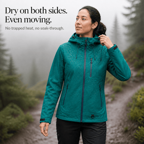 Women's Waterproof Hooded Windbreaker Rain Jacket with Vented Lining