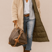 Sasha Faux Shearling-Lined Longline Winter Coat for Women
