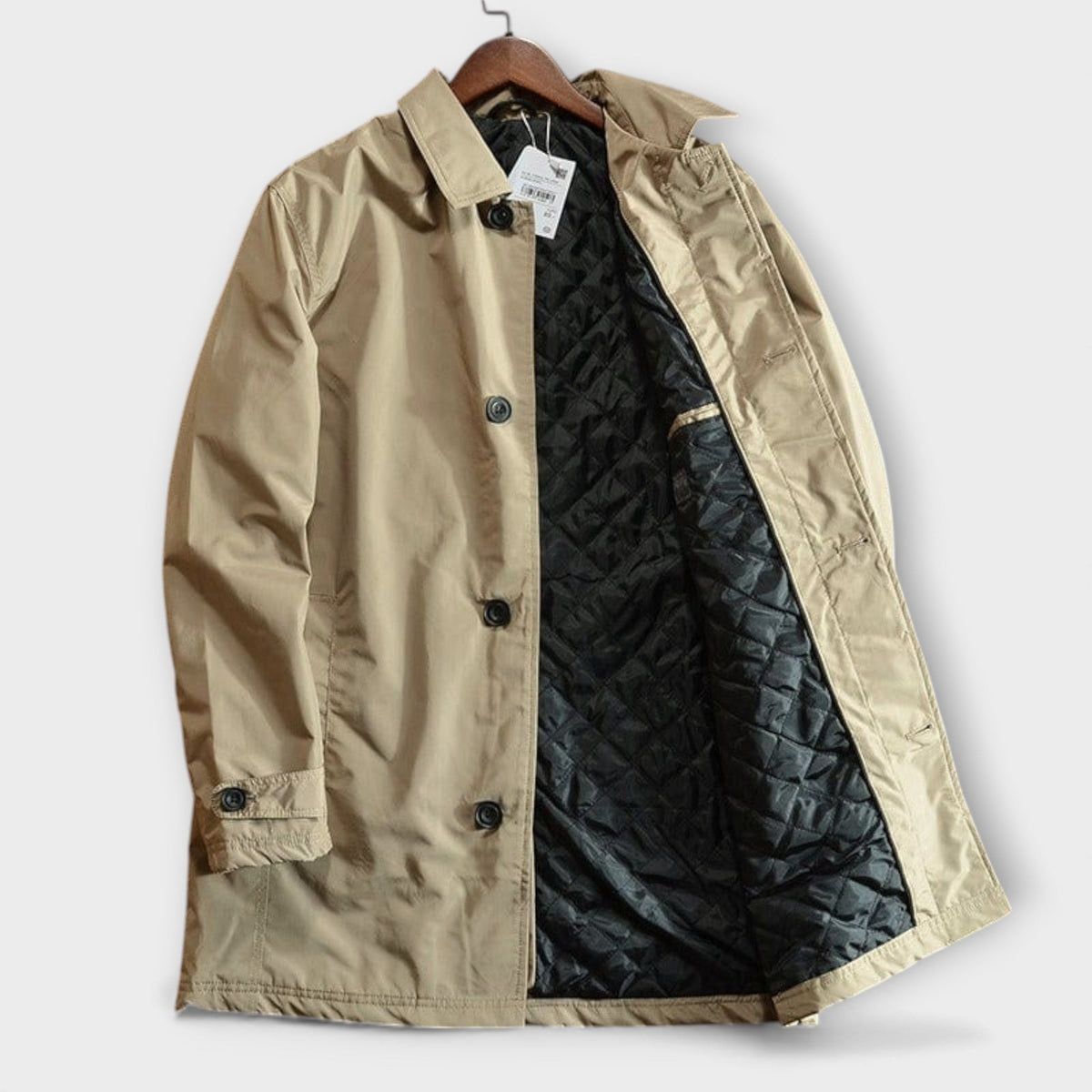 Men's Weather-Resistant Coat with Quilted Lining