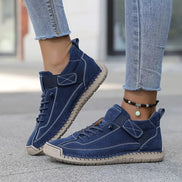 Women's Leather Lace-Up Trainers with Orthopedic Cushioning