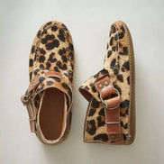 Women's Suede Shearling-Lined Ankle Boots with Buckle Strap Detail