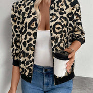 Nessa High-Neck Cropped Polyester Bomber Jacket for Women